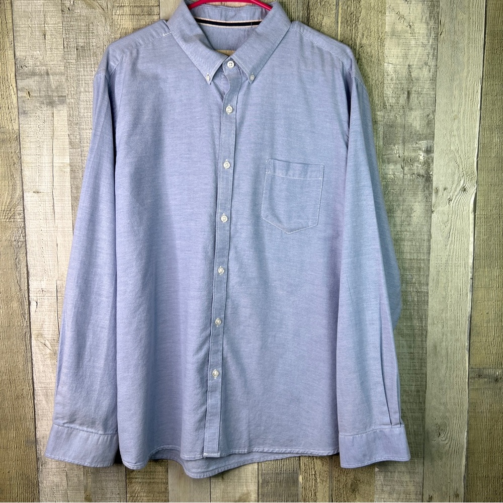 G.H. Bass & Co. XL Blue Button Down Long Sleeve Dress Shirt w/1 Front Pocket